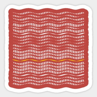 Wavy Stripes Red and White Sticker